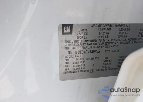 2016 Chevrolet Colorado Lt из США, поврежденный, VIN 1GCGTCE34G1136839